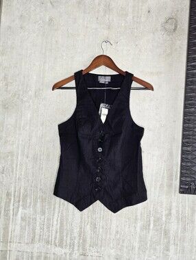 Anthropologie Black Women's Buttoned Vest Size M
